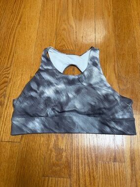 ☀️Zella High-Neck Sports Bra in Gray Tie-Dye